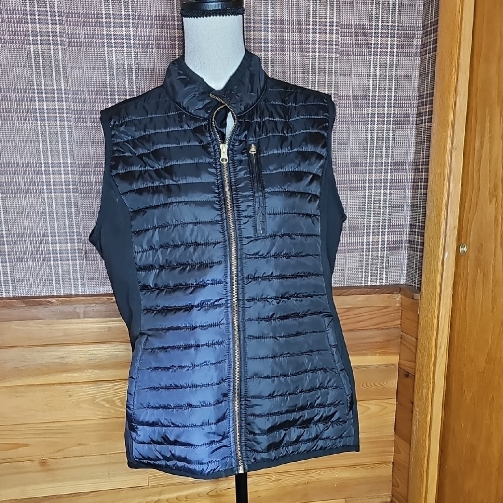 Sleek Black Women's Quilted Vest